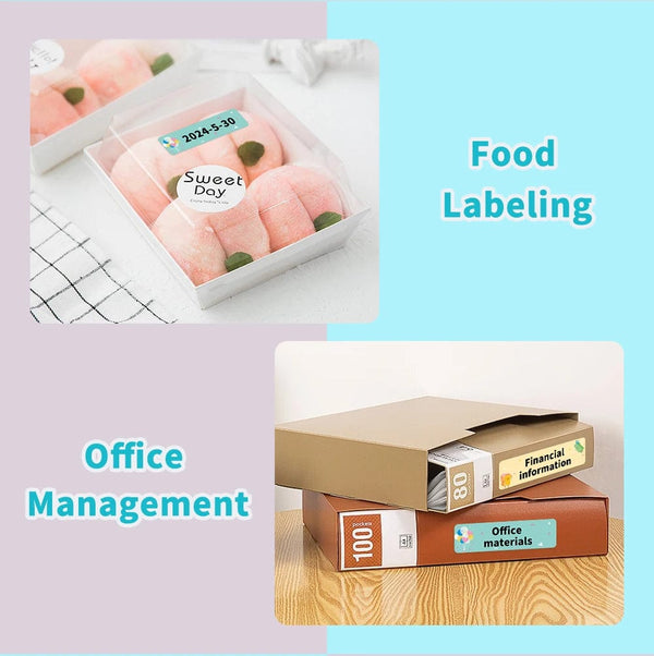 Planet Gates White Label Tape for Phomemo Q30  Printer Paper 3 rolls Label Sticker Paper Roll for Phomemo Labeller Q30 D30 Label Printer