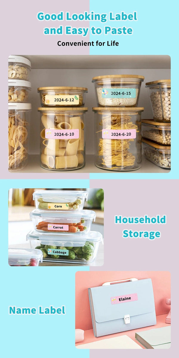 Planet Gates White Label Tape for Phomemo Q30  Printer Paper 3 rolls Label Sticker Paper Roll for Phomemo Labeller Q30 D30 Label Printer