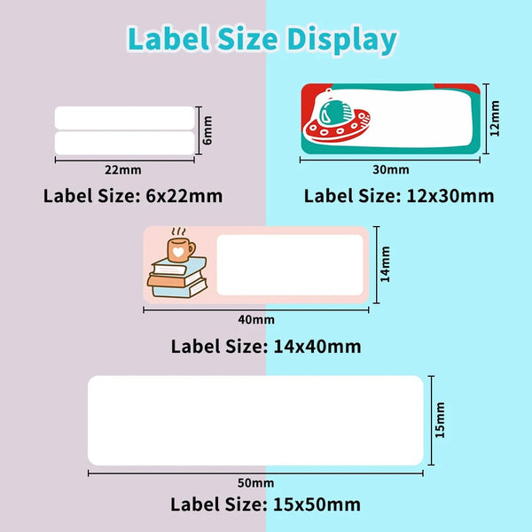 Planet Gates White Label Tape for Phomemo Q30  Printer Paper 3 rolls Label Sticker Paper Roll for Phomemo Labeller Q30 D30 Label Printer