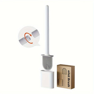 Planet Gates White - Leak Proof 1pc, Detachable Soft Rubber Toilet Brush With No Dead Angle Cleaning - Easy To Use And Effective