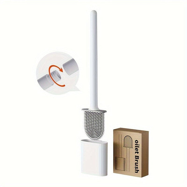 Planet Gates White - Leak Proof 1pc, Detachable Soft Rubber Toilet Brush With No Dead Angle Cleaning - Easy To Use And Effective