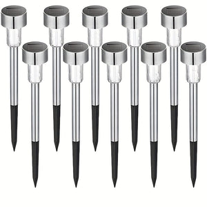 Planet Gates White Light / 10PCS 10 Packs Outdoor Solar Landscape Lawn Light, Waterproof Outdoor Lights, Solar Garden Lights, Solar Yard Lights, For Pathway, Patio, Yard, Lawn, Walkway, Deck And Driveway