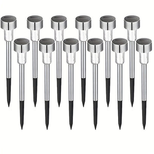 Planet Gates White Light / 12 Pcs 10 Packs Outdoor Solar Landscape Lawn Light, Waterproof Outdoor Lights, Solar Garden Lights, Solar Yard Lights, For Pathway, Patio, Yard, Lawn, Walkway, Deck And Driveway