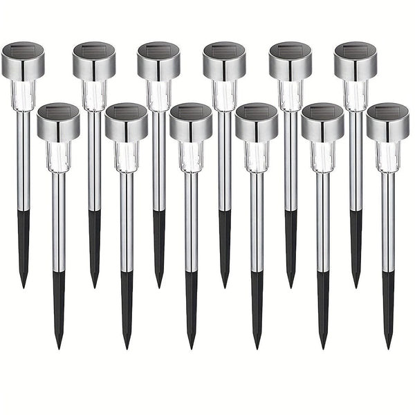 Planet Gates White Light / 12 Pcs 10 Packs Outdoor Solar Landscape Lawn Light, Waterproof Outdoor Lights, Solar Garden Lights, Solar Yard Lights, For Pathway, Patio, Yard, Lawn, Walkway, Deck And Driveway