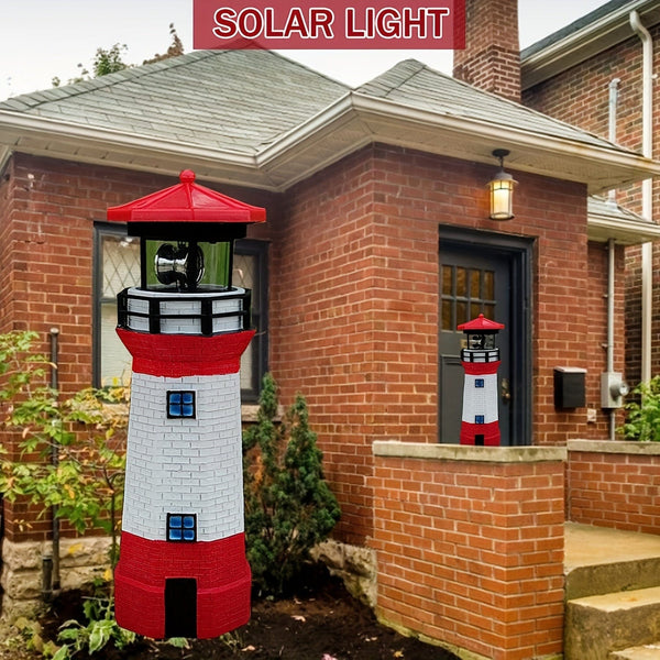 Planet Gates White Light / 1pc 1pc Outdoor Solar Lighthouse Light, Otating Lamp Solar Garden Lights, Lighthouse Shape Solar LED Light, Garden Fence Yard Outdoor Decoration, Smart Sensor Beacon Rotating Beam Lamp, Sensor Rotating Lamp,