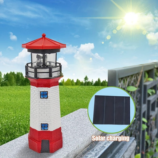 Planet Gates White Light / 1pc 1pc Outdoor Solar Lighthouse Light, Otating Lamp Solar Garden Lights, Lighthouse Shape Solar LED Light, Garden Fence Yard Outdoor Decoration, Smart Sensor Beacon Rotating Beam Lamp, Sensor Rotating Lamp,