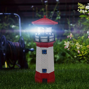 Planet Gates White Light / 1pc 1pc Outdoor Solar Lighthouse Light, Otating Lamp Solar Garden Lights, Lighthouse Shape Solar LED Light, Garden Fence Yard Outdoor Decoration, Smart Sensor Beacon Rotating Beam Lamp, Sensor Rotating Lamp,