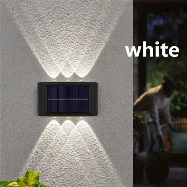 Planet Gates White Light / 2pcs 2 Packs Solar Waterproof Wall Lights Outdoor Decoration, 6 LED Lights Warm White Nordic Style Deck Lighting Lighting Exterior Fixtures, Patio, Street, Landscaping, Fence, Garage, Garden Wall Lights