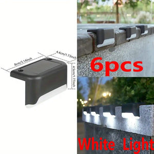 Planet Gates White Light—6pcs 6/10 Pack Solar Outdoor Deck Light, LED Step Light, Outdoor Waterproof, Balcony Lighting Decorative, Stair Fence Wall Patio Garden Courtyard Villa Driveway Path Pedestrian Passage Light