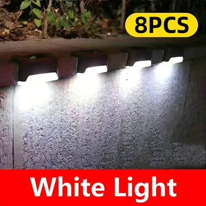 Planet Gates White Light / 8Packs 8/12 Packs Solar Deck Lights Outdoor, LED Step Lights, Waterproof Solar Lights, Balcony Lighting Decoration, Patio Stairs Fence, Outdoor Wall Patio Garden Yard Villa Driveway Path