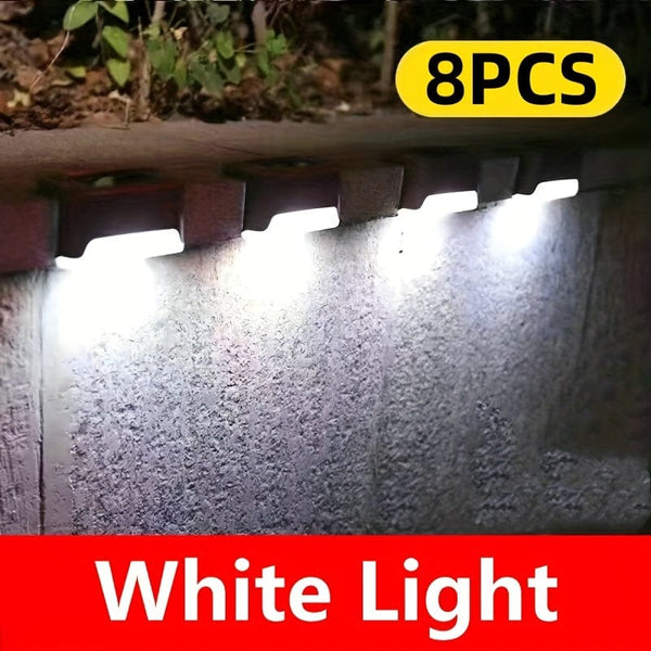 Planet Gates White Light / 8Packs 8/12 Packs Solar Deck Lights Outdoor, LED Step Lights, Waterproof Solar Lights, Balcony Lighting Decoration, Patio Stairs Fence, Outdoor Wall Patio Garden Yard Villa Driveway Path