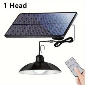 Planet Gates White Light / Single Bulb 1pc Solar Pendant Light, Outdoor Waterproof LED Lamp, Double-head Chandelier Decorations With Remote Control For Indoor Shed Barn Room