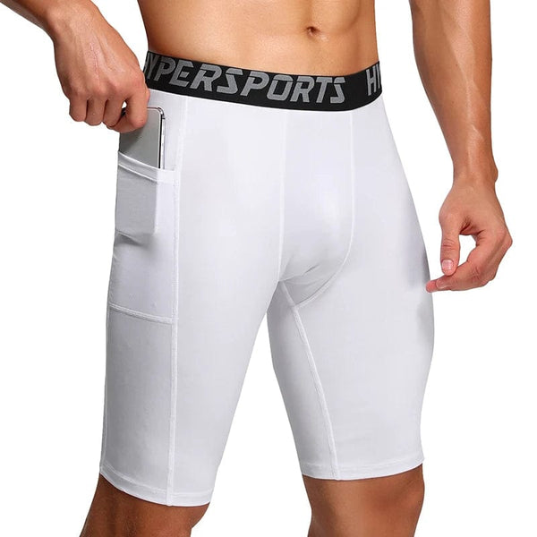 Planet Gates White / M Men Running Short  Quick Dry Leggings Mens Compression Tights Gym Fitness Sport Shorts Male Trunks