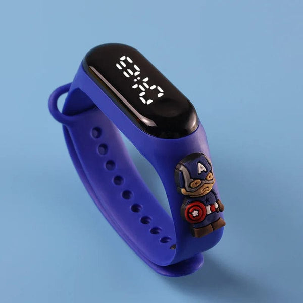Planet Gates White md Fashion Mickey Children Watches For Girls Electronic Bracelet Sports Touch LED Spiderman Doll Kids Watch Women Waterproof Clock