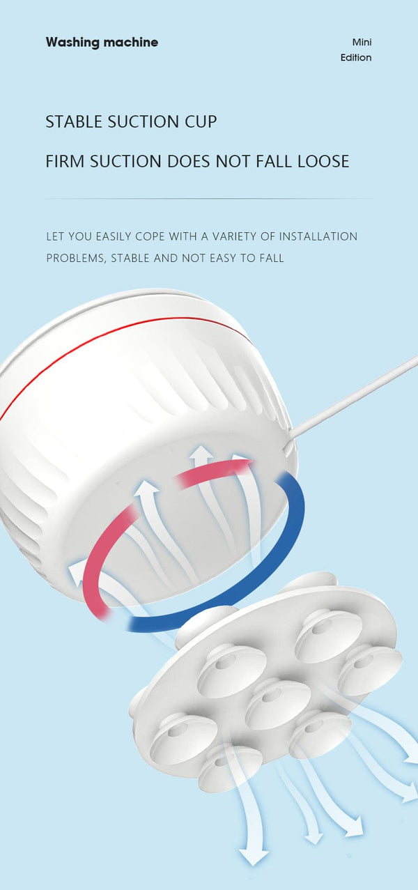 Planet Gates White Mini Washing Machine USB Ultrasonic Rotating Turbine Washing Machine For Socks Underwear Wash Dishes Travel Home RV Apartment