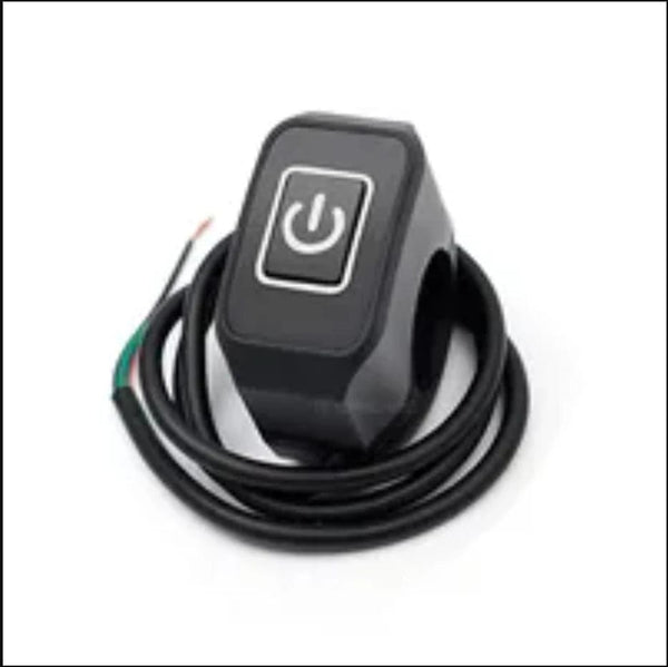 Planet Gates White Motorcycle Handlebar Switch with LED Light 7/8'' 22mm Momentry Buttton for Electric Star Kill Waterproof Control Switch Button