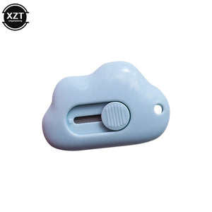 Planet Gates WHITE New 1PC Kawaii Stationery Mini Pocket Cloud Art Utility Knife Box Knife Paper Cutter Craft Wrapping Refillable Blade Office Tool