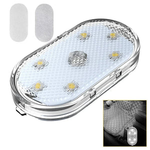 Planet Gates WHITE New Car LED Touch Lights Wireless Interior Light Magnetic Auto Door Light Roof Ceiling Lamp Reading Lamp USB Rechargeable 5V