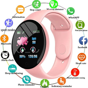Planet Gates White New D18 Multifunctional Smart Watch Men Women Bluetooth Connected Phone Music Fitness Sports Bracelet Sleep Monitor Smartwatch