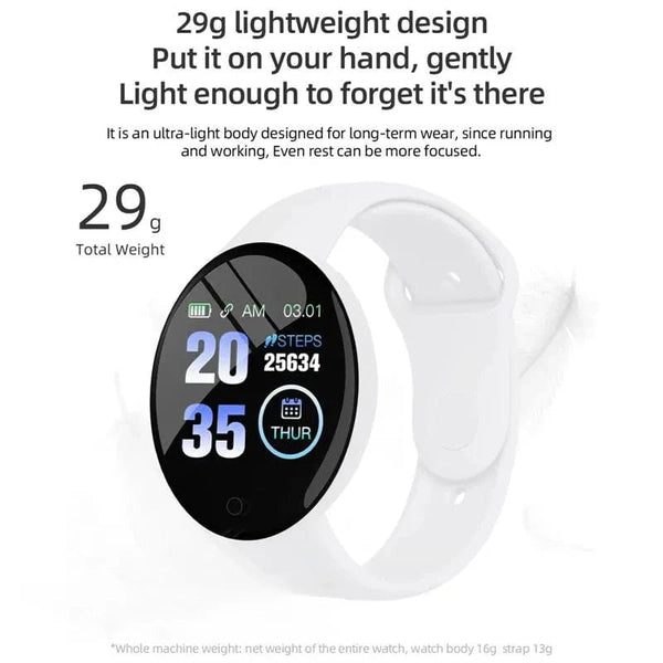 Planet Gates White New D18 Multifunctional Smart Watch Men Women Bluetooth Connected Phone Music Fitness Sports Bracelet Sleep Monitor Smartwatch