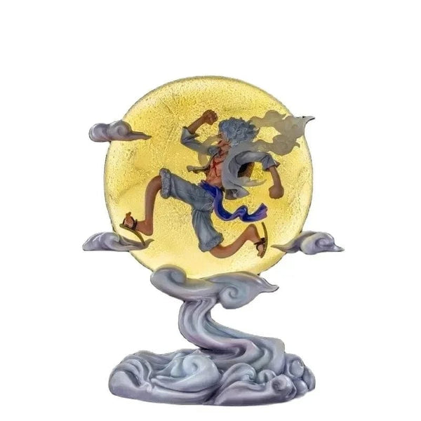 Planet Gates WHITE / no box 28cm One Piece Anime Figure Moon Fairy Nika Monkey D Luffy Gear 5 With Moon Light Action Figure Gk Statue Model Collection Toys