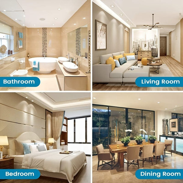 Planet Gates White (non-dimmable) 100mm LED Recessed Ceiling Light 6pcs In Box 3000 K Warm White Recessed Light 600 Lm Bathroom Corridor Ceiling Spotlights