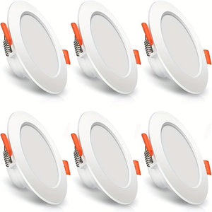 Planet Gates White (non-dimmable) 100mm LED Recessed Ceiling Light 6pcs In Box 3000 K Warm White Recessed Light 600 Lm Bathroom Corridor Ceiling Spotlights