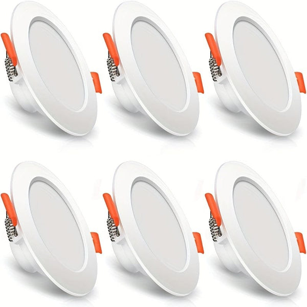 Planet Gates White (non-dimmable) 100mm LED Recessed Ceiling Light 6pcs In Box 3000 K Warm White Recessed Light 600 Lm Bathroom Corridor Ceiling Spotlights
