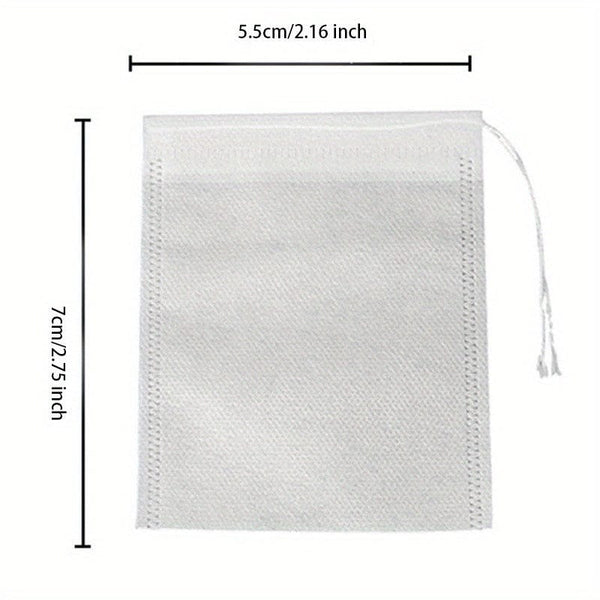 Planet Gates White / Non-woven Fabric 100pcs Disposable Tea Bags: Non-Woven, Transparent, And Perfect For Spices!
