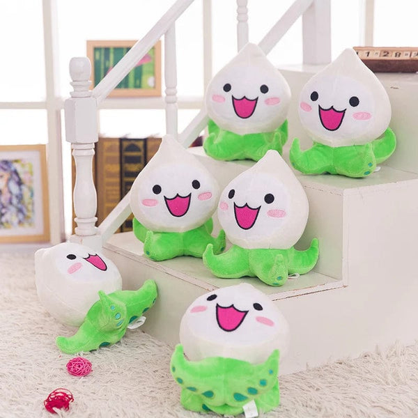 Planet Gates white onion / about 20cm Kawaii Mini Overwatches Plush Toys Onion Small Squid Stuffed Doll Action Figure Soft For Children Gift Home and Car Decoration