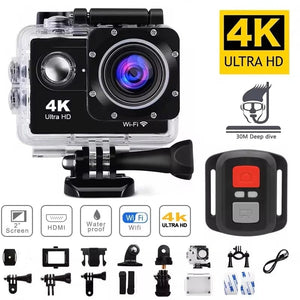 Planet Gates WHITE / only camer 4K Action Camera 1080P/30FPS WiFi 2.0" 170D Underwater Waterproof Helmet Video Recording Camera Sports Cameras Outdoor Mini Cam