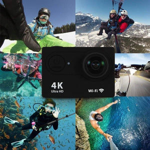 Planet Gates WHITE / only camer 4K Action Camera 1080P/30FPS WiFi 2.0" 170D Underwater Waterproof Helmet Video Recording Camera Sports Cameras Outdoor Mini Cam