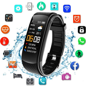 Planet Gates White Original Fitness Smart Watch Heart Rate Monitor Weather Clock Band Sport Waterproof Smartwatch for Men Women iPhone Android 2023