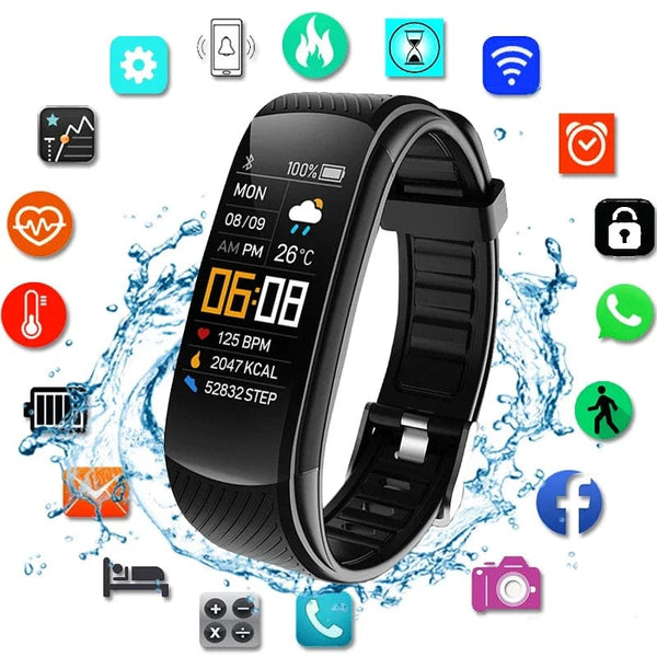 Planet Gates White Original Fitness Smart Watch Heart Rate Monitor Weather Clock Band Sport Waterproof Smartwatch for Men Women iPhone Android 2023