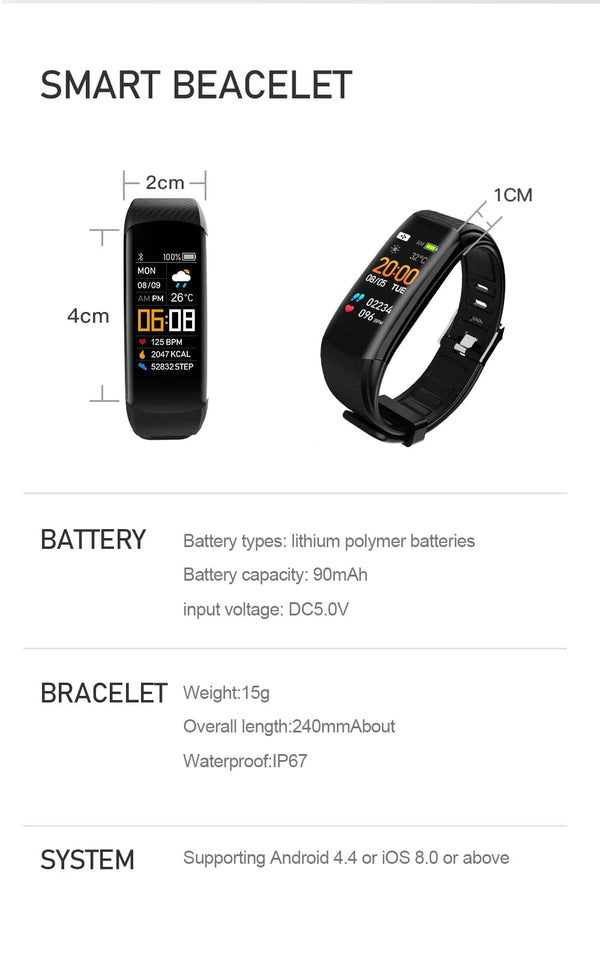 Planet Gates White Original Fitness Smart Watch Heart Rate Monitor Weather Clock Band Sport Waterproof Smartwatch for Men Women iPhone Android 2023
