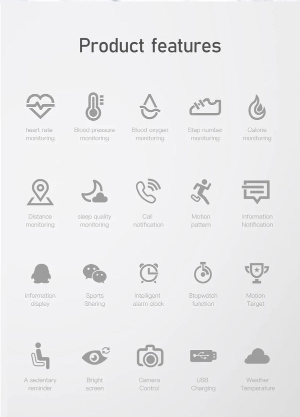 Planet Gates White Original Fitness Smart Watch Heart Rate Monitor Weather Clock Band Sport Waterproof Smartwatch for Men Women iPhone Android 2023