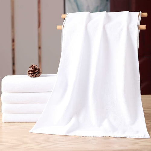 Planet Gates White Overlock Style 5pcs Cotton Hand Towel, Super Soft & Absorbent Face Towel, Quick-drying White Bathing Towel, For Bathroom Kitchen, Ideal Bathroom Supplies