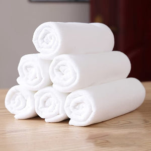 Planet Gates White Overlock Style 5pcs Cotton Hand Towel, Super Soft & Absorbent Face Towel, Quick-drying White Bathing Towel, For Bathroom Kitchen, Ideal Bathroom Supplies