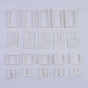 Planet Gates white parts MOC City Friends House Door Window Set Building Blocks Toys Compatible Classic Architecture Blocks Parts DIY Bricks Kids Toys