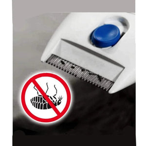Planet Gates white Pet Cat Dog Electric Terminator Brush Anti Removal Kill Lice Cleaner Electric Head Pet Fleas Electronic Lice Comb for Dog