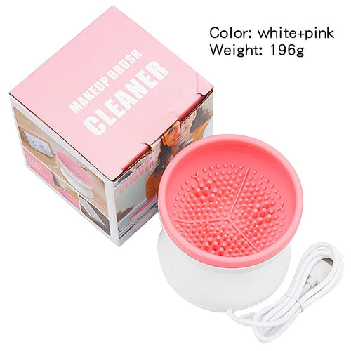 Planet Gates white pink Portable Usb Makeup Brush Cleaner Machine Silicone Electric Cosmetic Brush Clean dryer Tool Automatic Washing Spinner Gadget