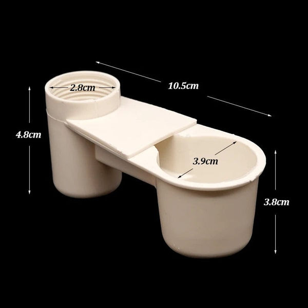 Planet Gates WHITE Plastic Pet Bird Dove Drinker Bowl Quail Water Cups Bottle Cat Chicken Pigeon Parrot Hamster Double Nozzle Water Guide For  Bird