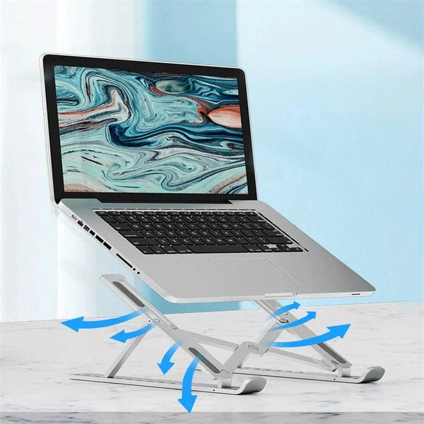 Planet Gates white Portable Laptop Stand Foldable ABS Notebook Stand Support Height Adjustable Laptop Riser Holder for Macbook Computer Accessories