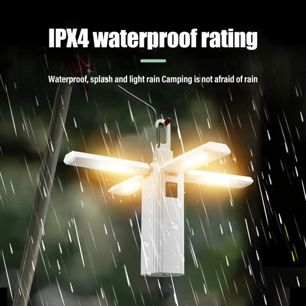 Planet Gates White Portable LED Camping Light Outdoor Multifunctional Tent Lamp USB Rechargeable Flashlight Folding Camping Lamp