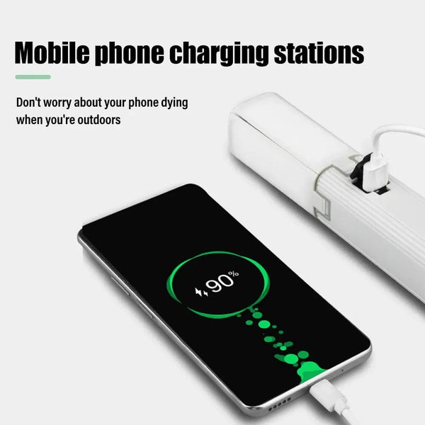 Planet Gates White Portable LED Camping Light Outdoor Multifunctional Tent Lamp USB Rechargeable Flashlight Folding Camping Lamp