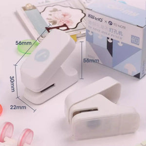 Planet Gates White Portable Mushroom Hole Puncher Loose-leaf Hole Puncher Students Gift Stationery Disc Ring Binding Cutter T-type Paper Puncher