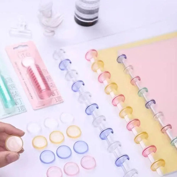 Planet Gates White Portable Mushroom Hole Puncher Loose-leaf Hole Puncher Students Gift Stationery Disc Ring Binding Cutter T-type Paper Puncher