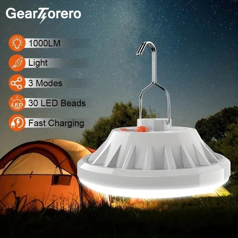 Planet Gates White Rechargeable LED Camping Light - High Lumen, Waterproof, 3 Lighting Modes - Ideal for Hiking and Outdoor Lighting