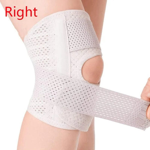 Planet Gates white right / XL Knee Brace with Side Stabilizers Relieve Meniscus Tear Knee Pain Joint Pain Relief Breathable Adjustable Knee Support Knee Pads