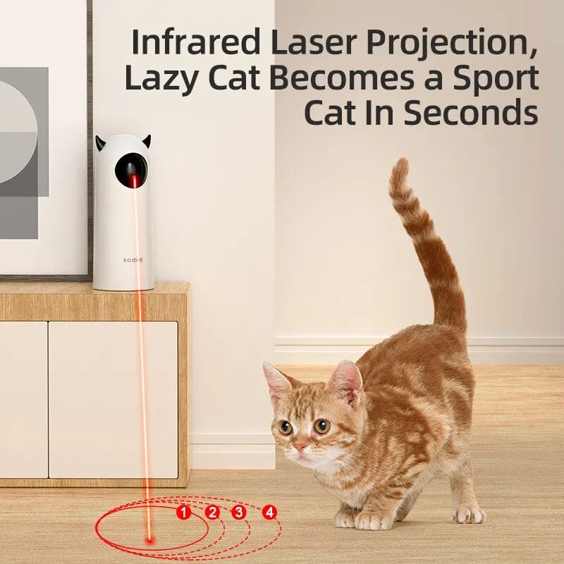 Planet Gates White ROJECO Automatic Cat Toys Interactive Smart Teasing Pet LED Laser Indoor Cat Toy Accessories Handheld Electronic Cat Toy For Dog